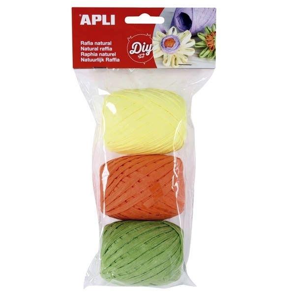 APLI RAFIA NATURALPACK 3 UNID. TONOS FLUOR 30 M.