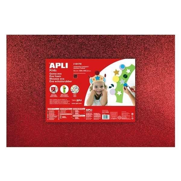 APLI GOMA EVA PURPURINA 60X40 PACK 3 PLATA