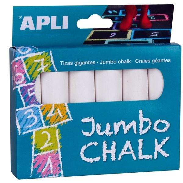 APLI TIZA 14370 REDONDAS JUMBO PACK 6 BLANCA