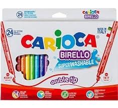 CARIOCA ROTULADOR C/24 BIRELLO DOBLE PUNTA COLORES SURTIDOS