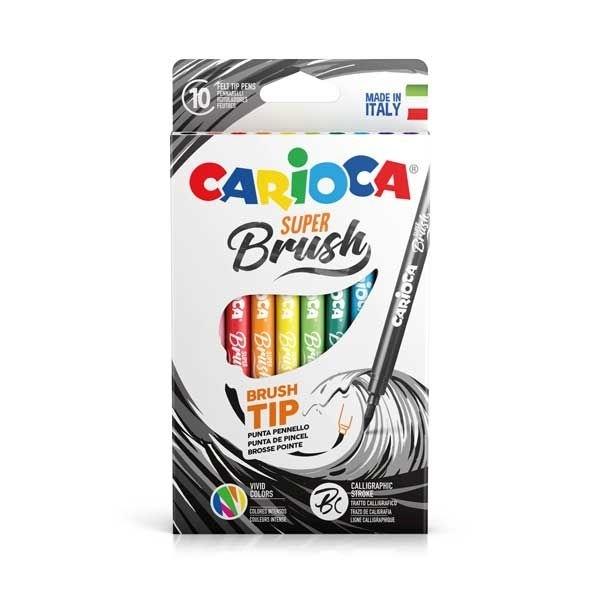 CARIOCA ROTULADOR PUNTA PINCEL C/10 SUPER BRUSH COLORES SURTIDOS