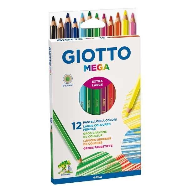 GIOTTO LAPIZ MEGA C/12 COLORES SURTIDOS