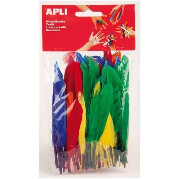 APLI PLUMAS COLORES SURTIDOS BOLSA/100 PCS