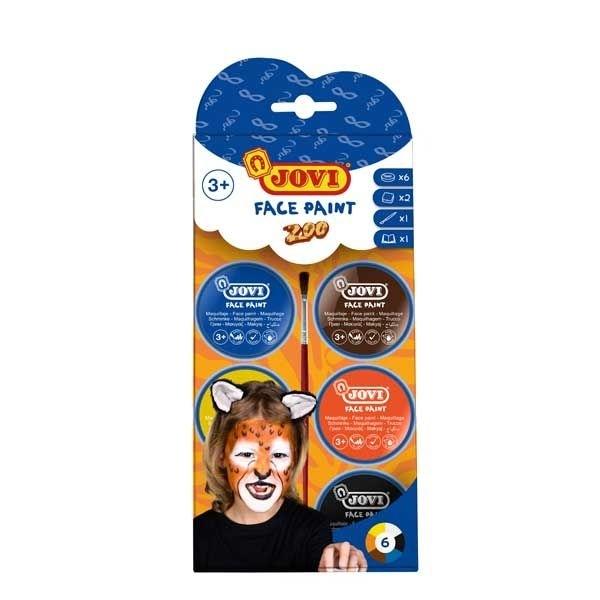 JOVI MAQUILLAJE FACE PAINT SET 6 BOTES 8 ML. + ACCESORIOS ZOO