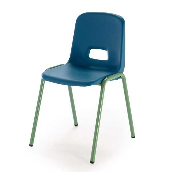 TAGAR SILLA ESCOLAR ESTRUCTURA VERDE 46X77X49CM ALTURA ASIENTO 46CM CARCASA POLIPROPILENO AZUL