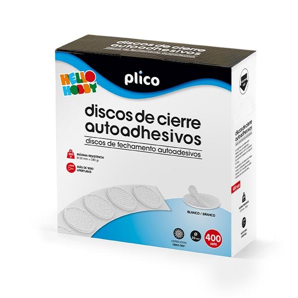 PLICO DISCOS CIERRE TEXTIL AUTOADHESIVOS 20X20MM