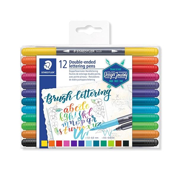 STAEDTLER ROTULADOR DOBLE PUNTA C/ 12 BRUSH LETTERING