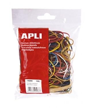 APLI GOMA ELASTICA BOLSA 100 GR. COLORES SURTIDAS