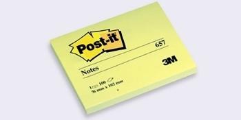 3M POST-IT  657 BLOC 96 x 182 mm - 100u