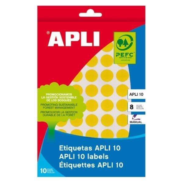 APLI ETIQ. ADH. 02730 -DIAM. 10mm. 1008 UD. AM. B/ 8h