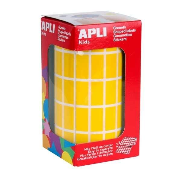 APLI GOMETS 04883 RECTANGULARES 21x10 mm. EN ROLLO. AMARILLO.