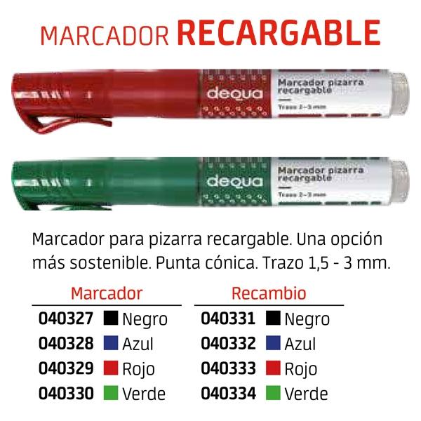 DEQUA ROTULADOR PIZARRA RECARGABLE PUNTA CÓNICA TRAZO 1,5-3MM