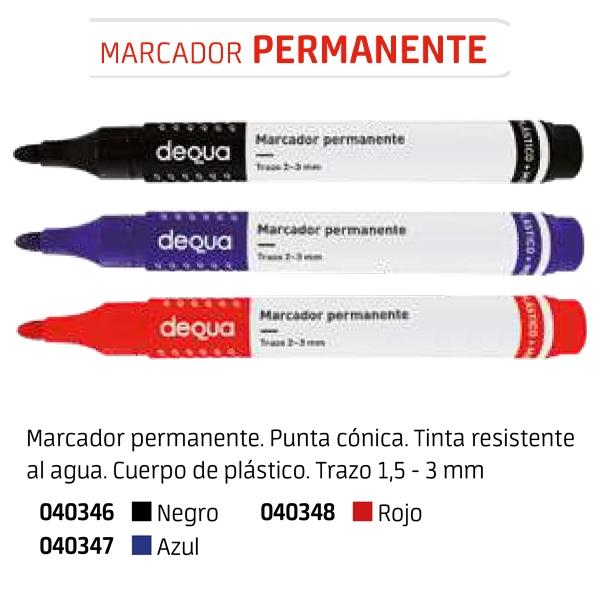 DEQUA ROTULADOR PERMANENTE PUNTA CÓNICA TRAZO 1,5-3MM