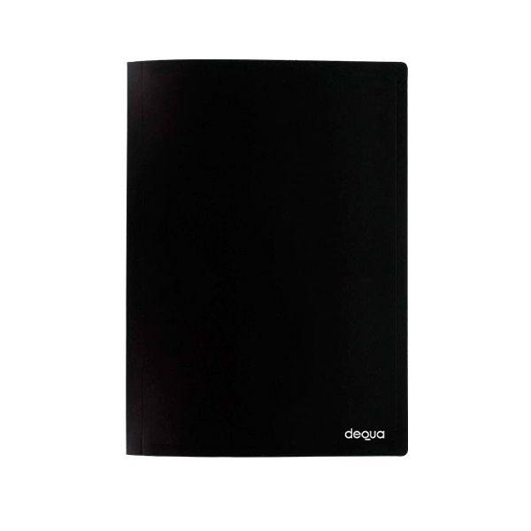 DEQUA CARPETA 10 FUNDAS PP RÍGIDO FOLIO NEGRO