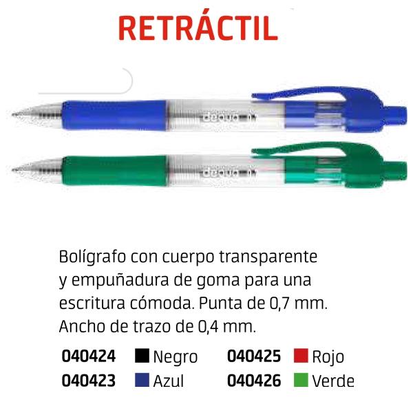 DEQUA BOLIGRAFO RETRACTIL TINTA DE ACEITE TRAZO 0,7MM