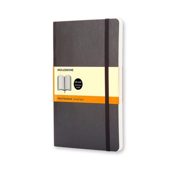 CUADERNO CL  SICO TAPA BLANDA NEGRA P RAYAS