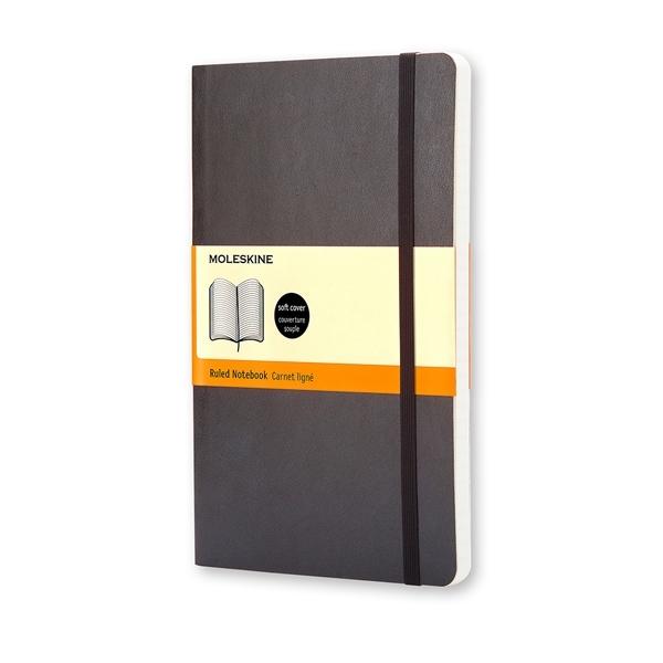 CUADERNO CL  SICO TAPA BLANDA NEGRA L RAYADA