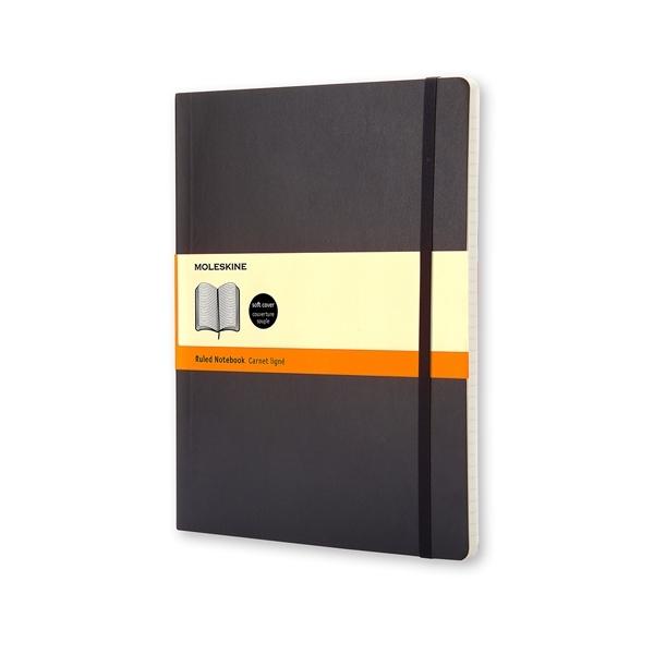 CUADERNO CL  SICO TAPA BLANDA NEGRA XL RAYADA