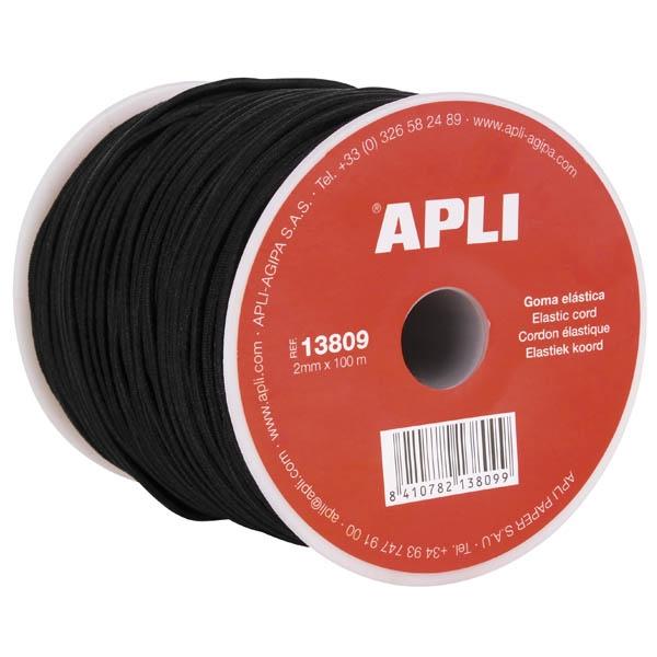 APLI BOBINA GOMA ELASTICA 2 MM X 100 METROS NEGRA