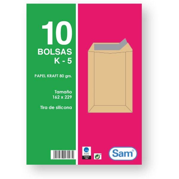 SAM BOLSAS 162X229MM 80G KRAFT P/10