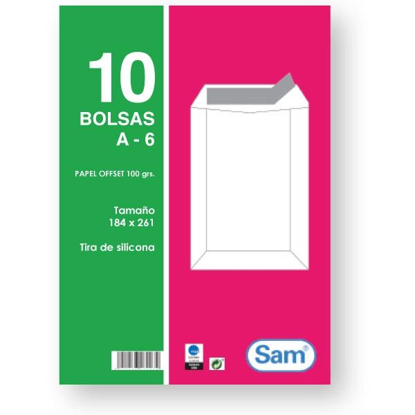 SAM BOLSAS 184X261MM 100G BLANCO P/10