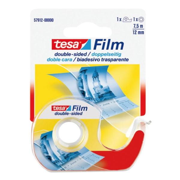 TESA CINTA ADHESIVA TESAFILM  7,5M x 12MM DOBLE CARA TRANSPARENTE CON DISPENSADOR