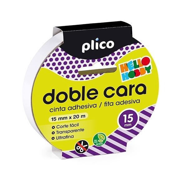 PLICO CINTA ADH. DOBLE CARA 15 MM X 20 METROS