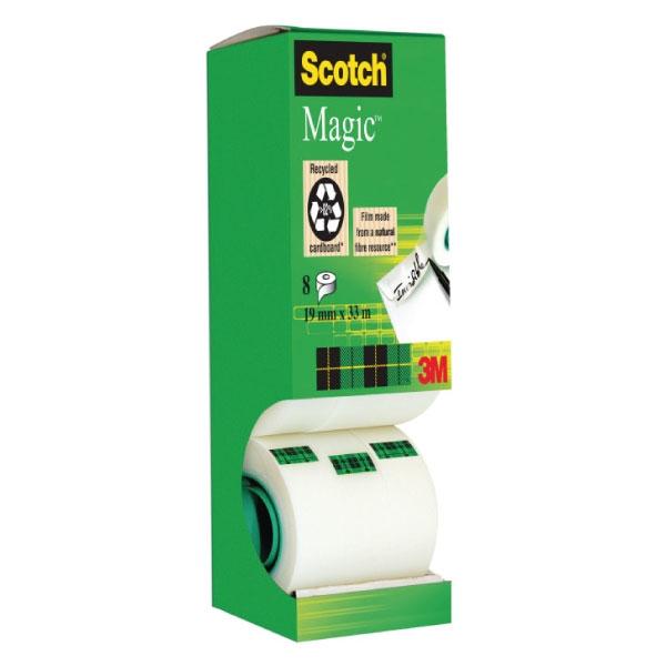 3M CINTA ADH. SCOTCH 810 19X33 PACK CARTON 8 ROLLOS