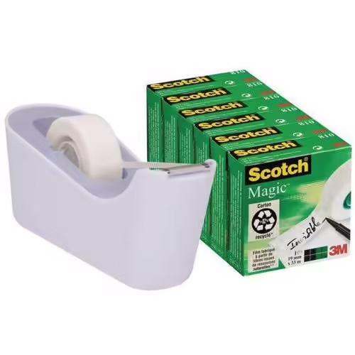 3m portarrollos sobremesa scotch + 6 cintas invisible magic 19mmx33m