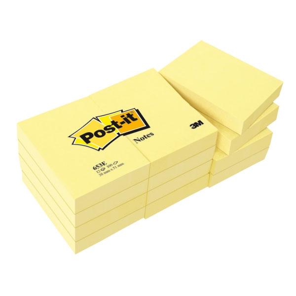 3M POST-IT  653E  38X51 MM. BLOC 100u  PACK/12