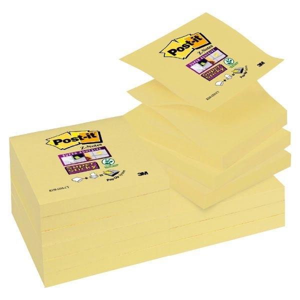 3M POST-IT Z-NOTAS 76X76 ZIG-ZAG SUPER STICKY AMARILLO CANARIO 90H