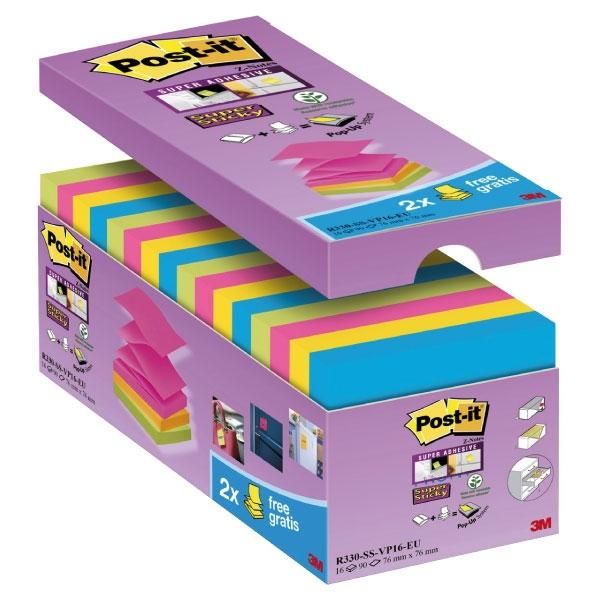 3M POST-IT ZIG-ZAG R330-SS- PACK 14+2 COLORES SURTIDOS