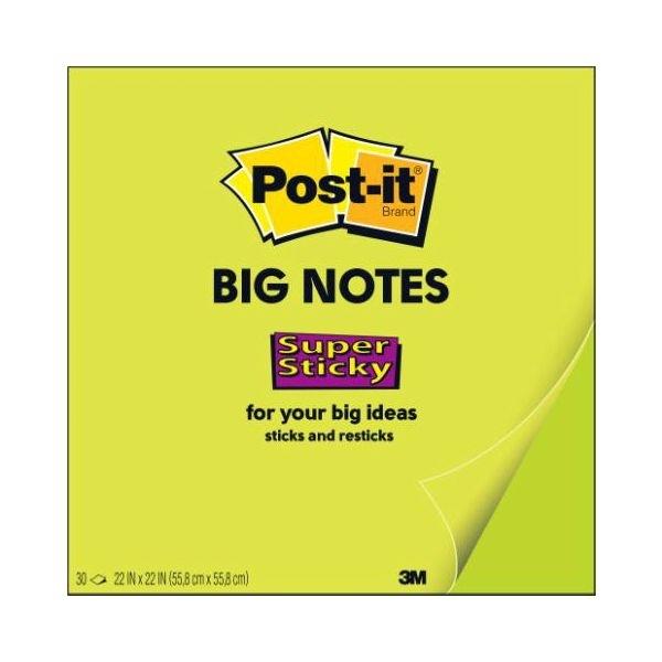 3M BLOC 30 HOJAS SUPER STICKY NOTAS POST-ITÂ  GIGANTES COLOR VERDE NE  N 558X558MM