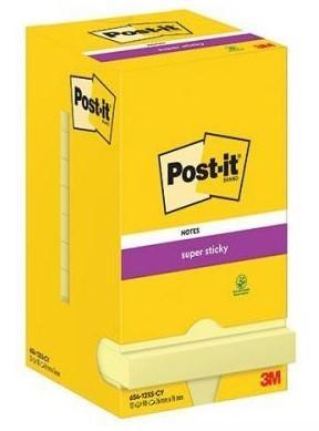 3M POST-IT NOTAS. SUPER STICKY PACK 12 AMARILLO