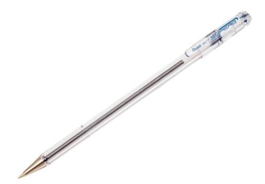 PENTEL BOLIGRAFO SUPERB ROJO BK77A TRANSP.