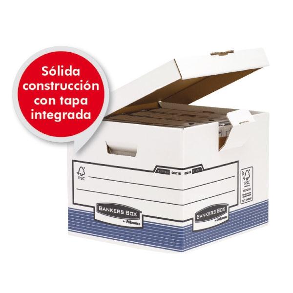 FELLOWES CAJAS CONTENEDOR ARCHIVO "R-KIVE" TAPA FIJA 293X350X370MM BLANCO P/10