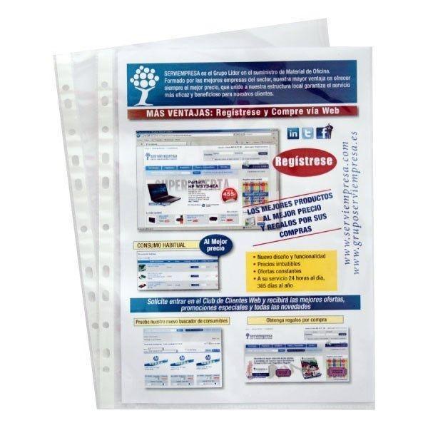 GRAFOPLAS FUNDA FOLIO MULTITALADRO CRISTAL MAXIMA TRANSPARENCIA C/100
