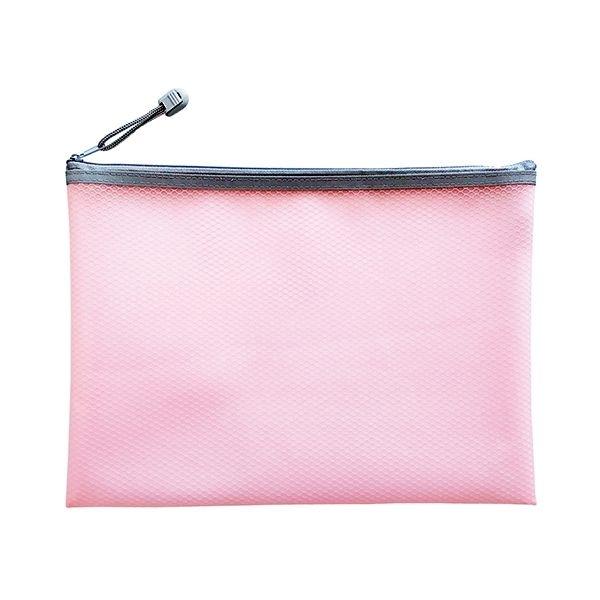 DOHE BOLSA CON CREMALLERA DIN A-4 ROSA PASTEL