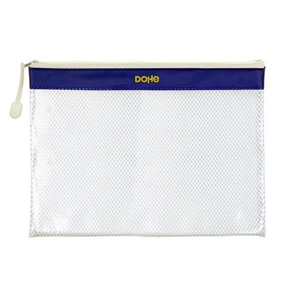 DOHE BOLSA CREMALLERA PVC APAISADO A4 AZUL