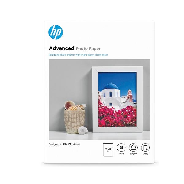 H.P. PAPEL 13X18 CM. 250 GR. GLOSSY PHOTO PAQ.25H ADVANCED