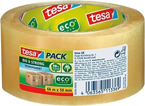 TESA PRECINTO 66MX50MM PP TRANSPARENTE ECOLOGICO BIO & STRONG