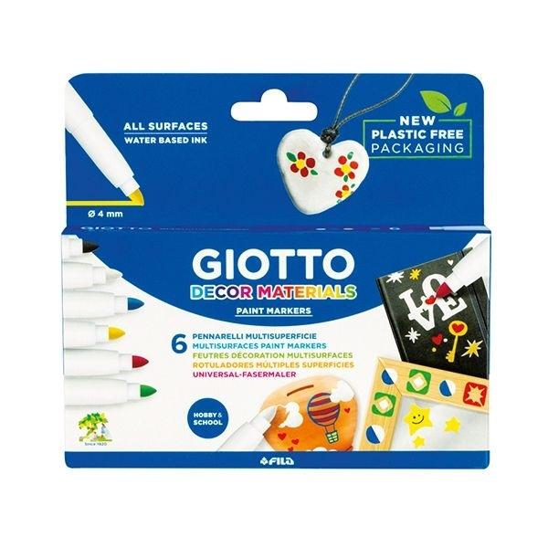 GIOTTO ROTULADORES DECOR MATERIALS C/ 6 COLORES