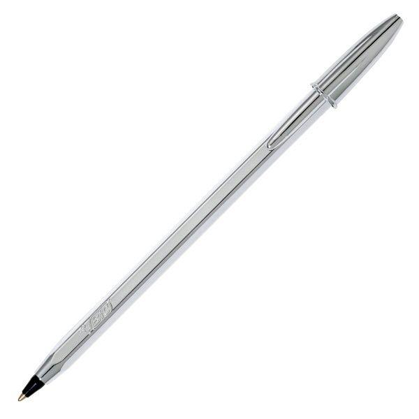 BIC BOLIGRAFO CRISTAL CUERPO PLATEADO NEGRO