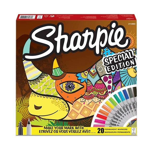 SHARPIE ROTULADOR PERMANT. 14 PUNTA FINA + 6 ULTRA FINA RINOCERONTE COLORES SURTIDOS