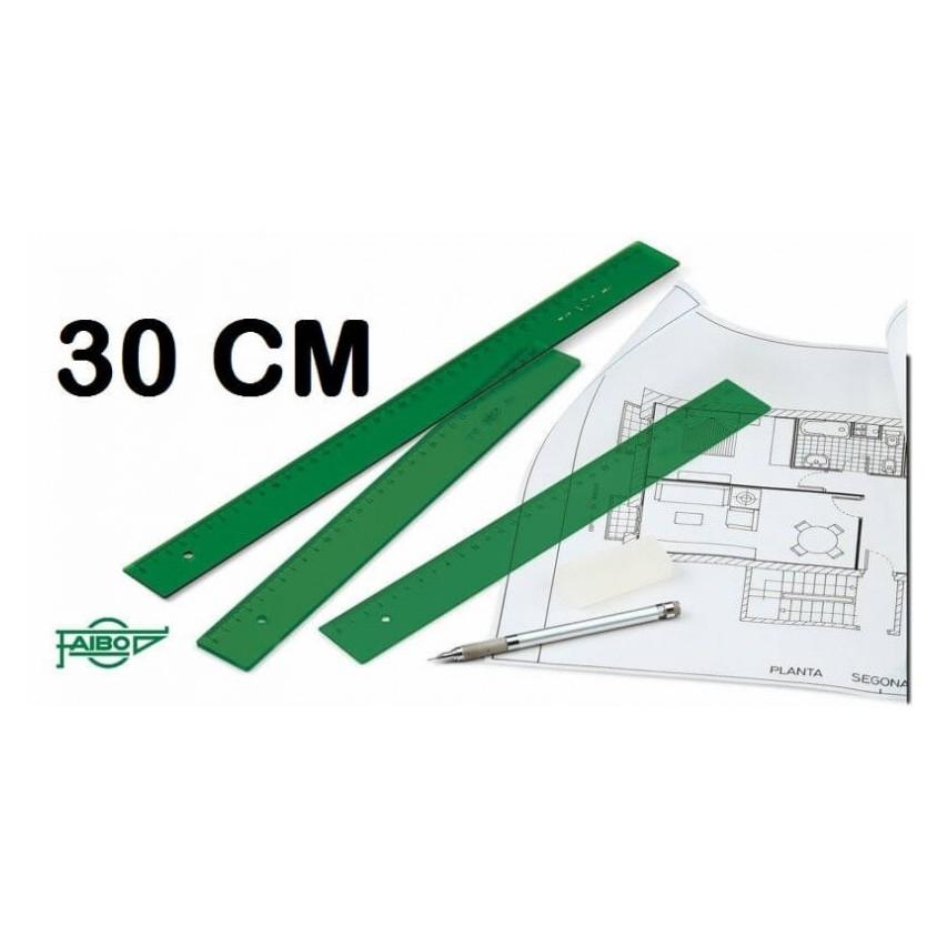 FAIBO REGLA PLASTICO 30 CM. VERDE