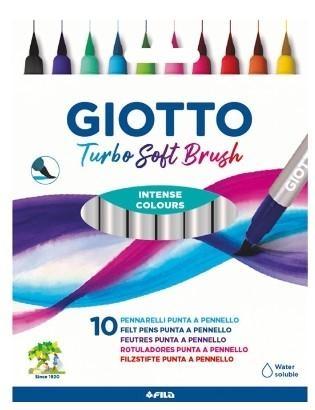 GIOTTO ROTULADOR PUNTA PINCEL C/10 TURBO BRUSH COLORES SURTIDOS