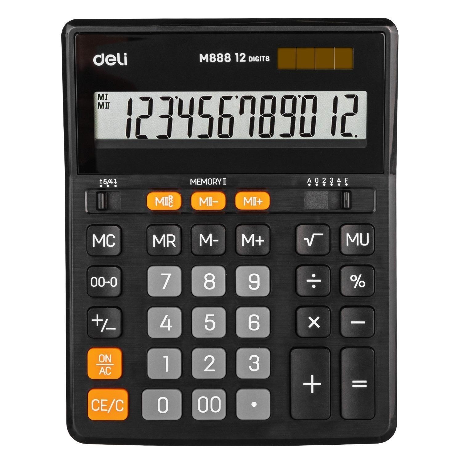 DELI CALCULADORA DE SOBREMESA E888 12 DÍGITOS NEGRO