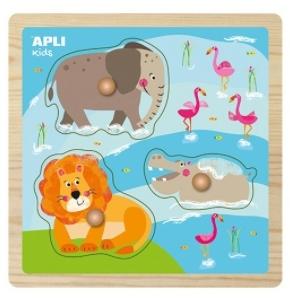 APLI  PUZZLE 15179 MADERA ENCAJABLES ANIMALES 3 PIEZAS