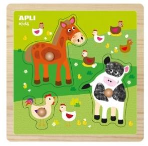 APLI  PUZZLE 15180 MADERA ENCAJABLES ANIMALES 3 PIEZAS