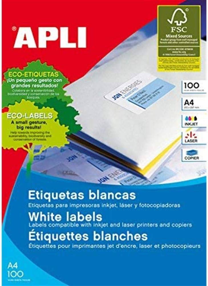 APLI ETIQ. ADH. 01243 210x148 C/200 BLANCAS DIN-A5